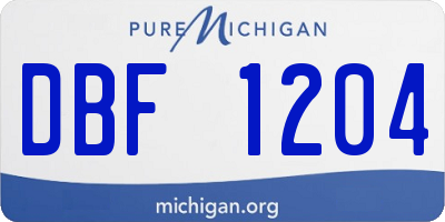 MI license plate DBF1204