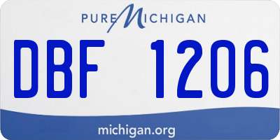 MI license plate DBF1206