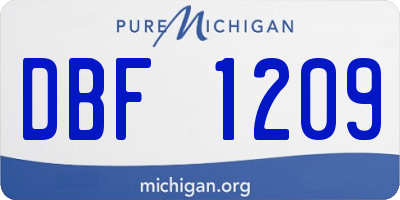 MI license plate DBF1209