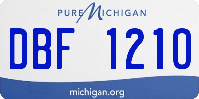 MI license plate DBF1210