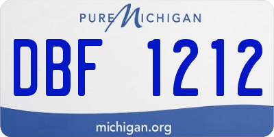 MI license plate DBF1212
