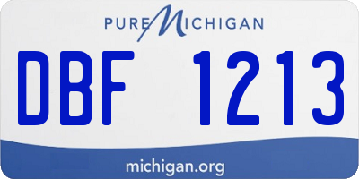 MI license plate DBF1213