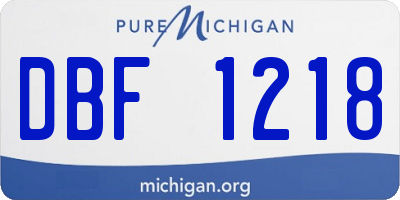 MI license plate DBF1218
