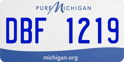MI license plate DBF1219