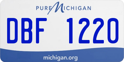 MI license plate DBF1220