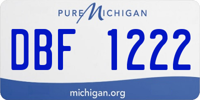 MI license plate DBF1222