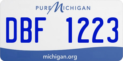 MI license plate DBF1223