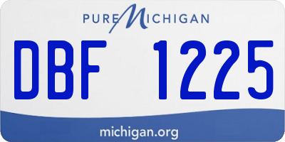MI license plate DBF1225