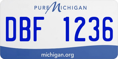 MI license plate DBF1236