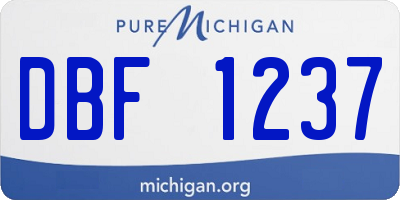 MI license plate DBF1237