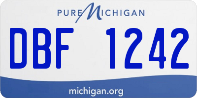 MI license plate DBF1242