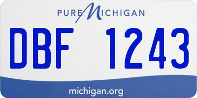 MI license plate DBF1243