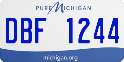 MI license plate DBF1244