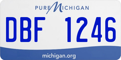 MI license plate DBF1246