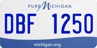 MI license plate DBF1250