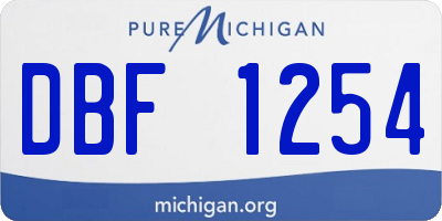MI license plate DBF1254