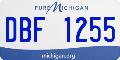 MI license plate DBF1255