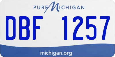 MI license plate DBF1257