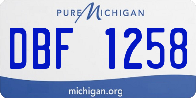 MI license plate DBF1258