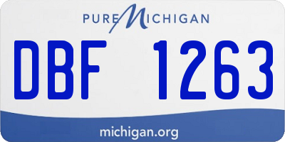 MI license plate DBF1263