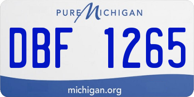 MI license plate DBF1265