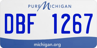 MI license plate DBF1267