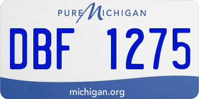 MI license plate DBF1275
