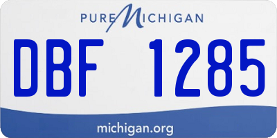 MI license plate DBF1285