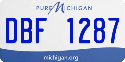 MI license plate DBF1287