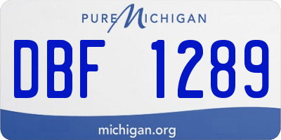 MI license plate DBF1289