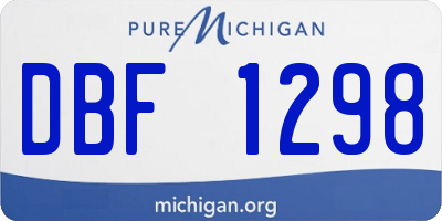 MI license plate DBF1298