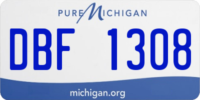 MI license plate DBF1308