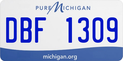 MI license plate DBF1309
