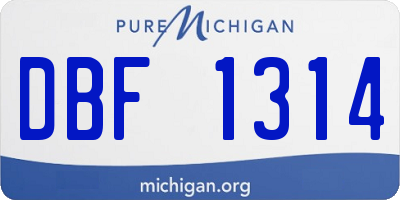 MI license plate DBF1314
