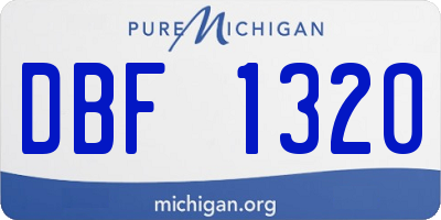 MI license plate DBF1320
