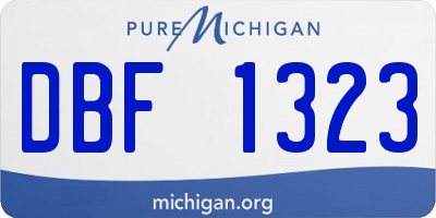 MI license plate DBF1323