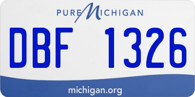 MI license plate DBF1326
