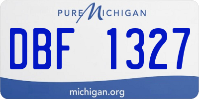 MI license plate DBF1327