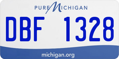 MI license plate DBF1328