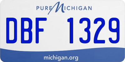 MI license plate DBF1329