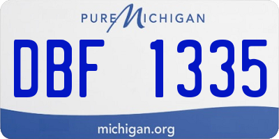 MI license plate DBF1335