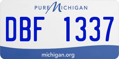 MI license plate DBF1337
