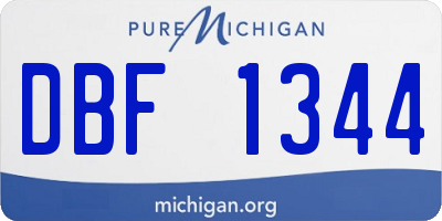 MI license plate DBF1344