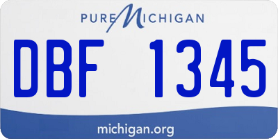 MI license plate DBF1345