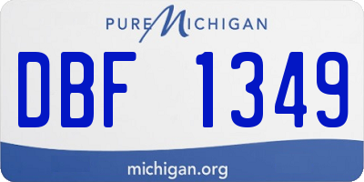 MI license plate DBF1349