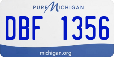 MI license plate DBF1356