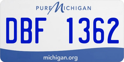 MI license plate DBF1362