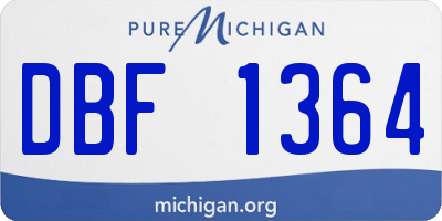 MI license plate DBF1364