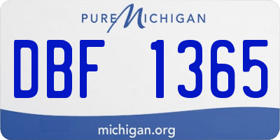 MI license plate DBF1365