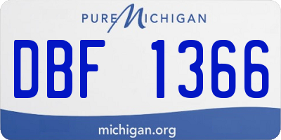 MI license plate DBF1366